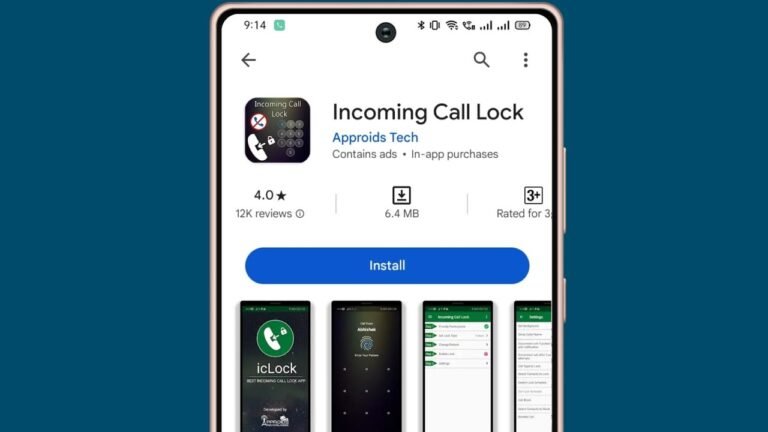 Incoming Call Lock Andriod App